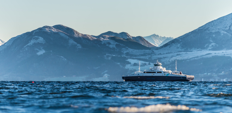 MF Munken and MF Lagatun save 70 percent on fuel for the Flakk-Rørvik crossing compared with a diesel driven ferry of the same size due to a major focus on weight reduction. Photo: Geir Magne Sætre